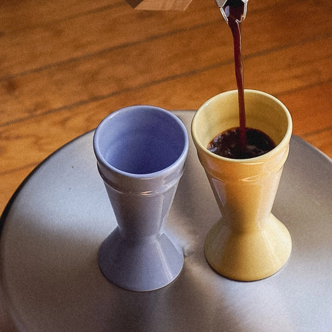 Tasse mazagran en grès – jaune citron — Joruniq