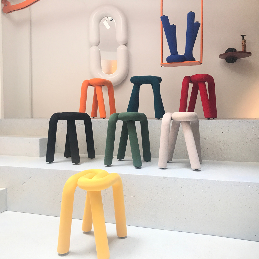 Tabouret Bold en métal – bleu — Joruniq