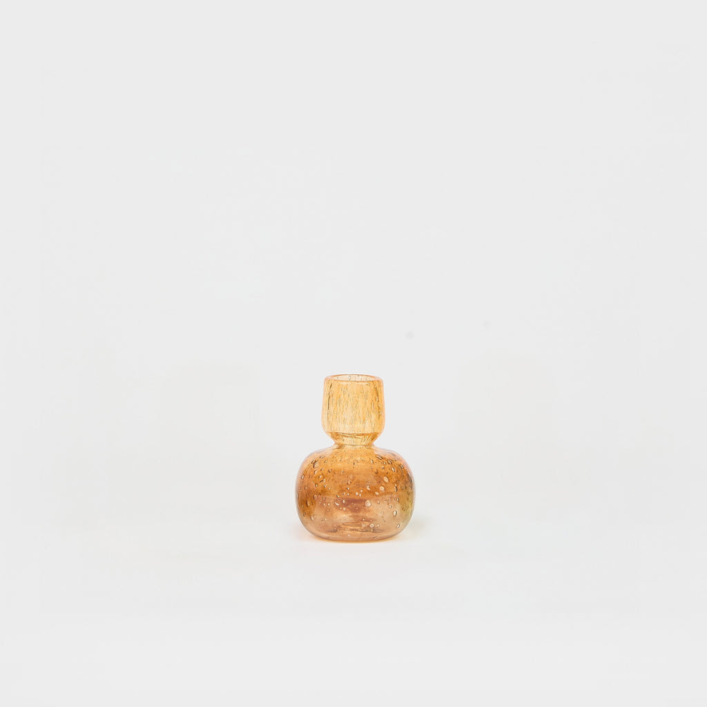 Bougeoir Boule de glace en verre – marron et orange — Joruniq