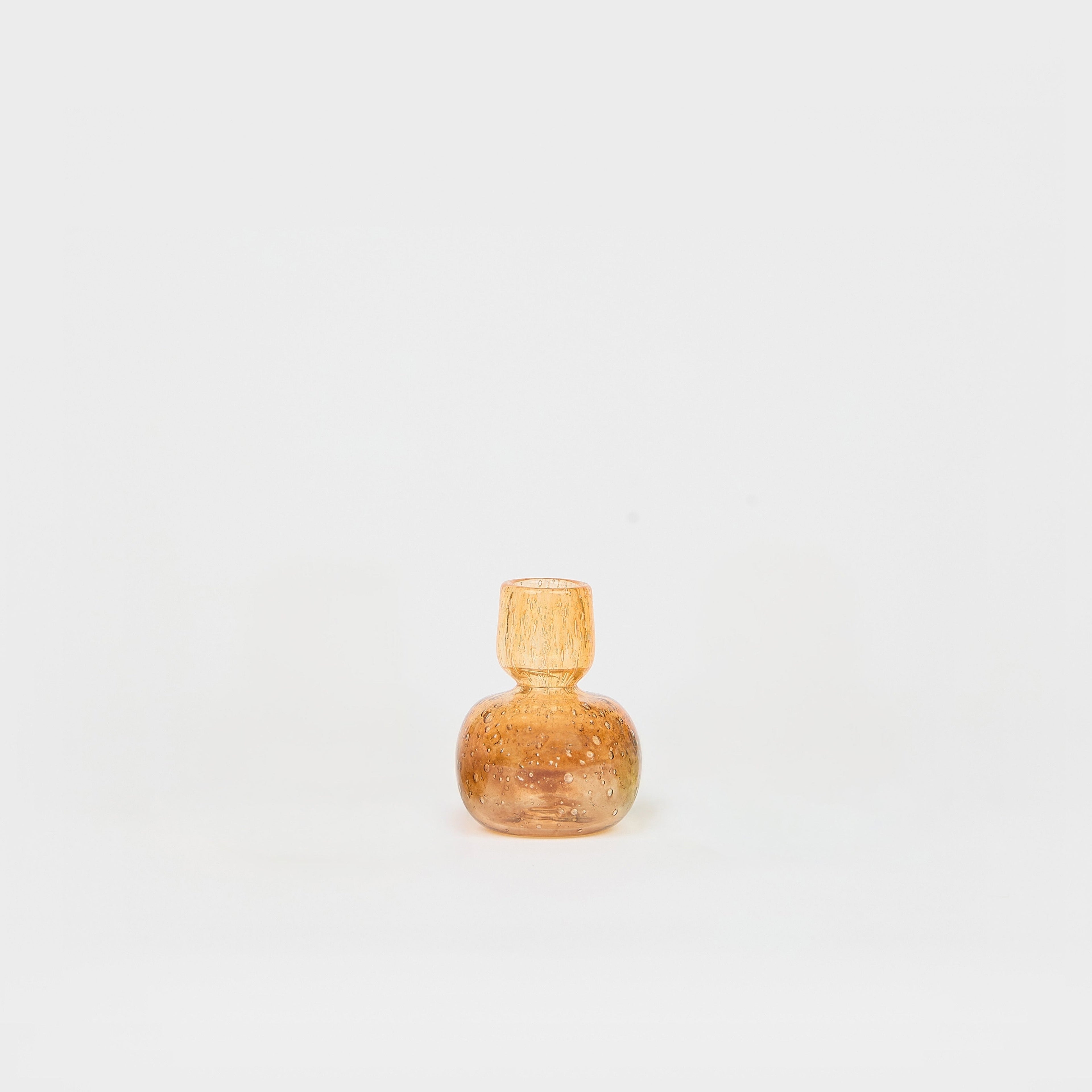 Bougeoir Boule de glace en verre – marron et orange — Joruniq