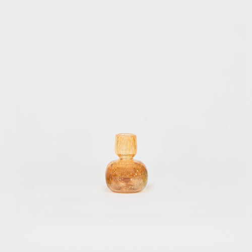 Bougeoir Boule de glace en verre – marron et orange — Joruniq
