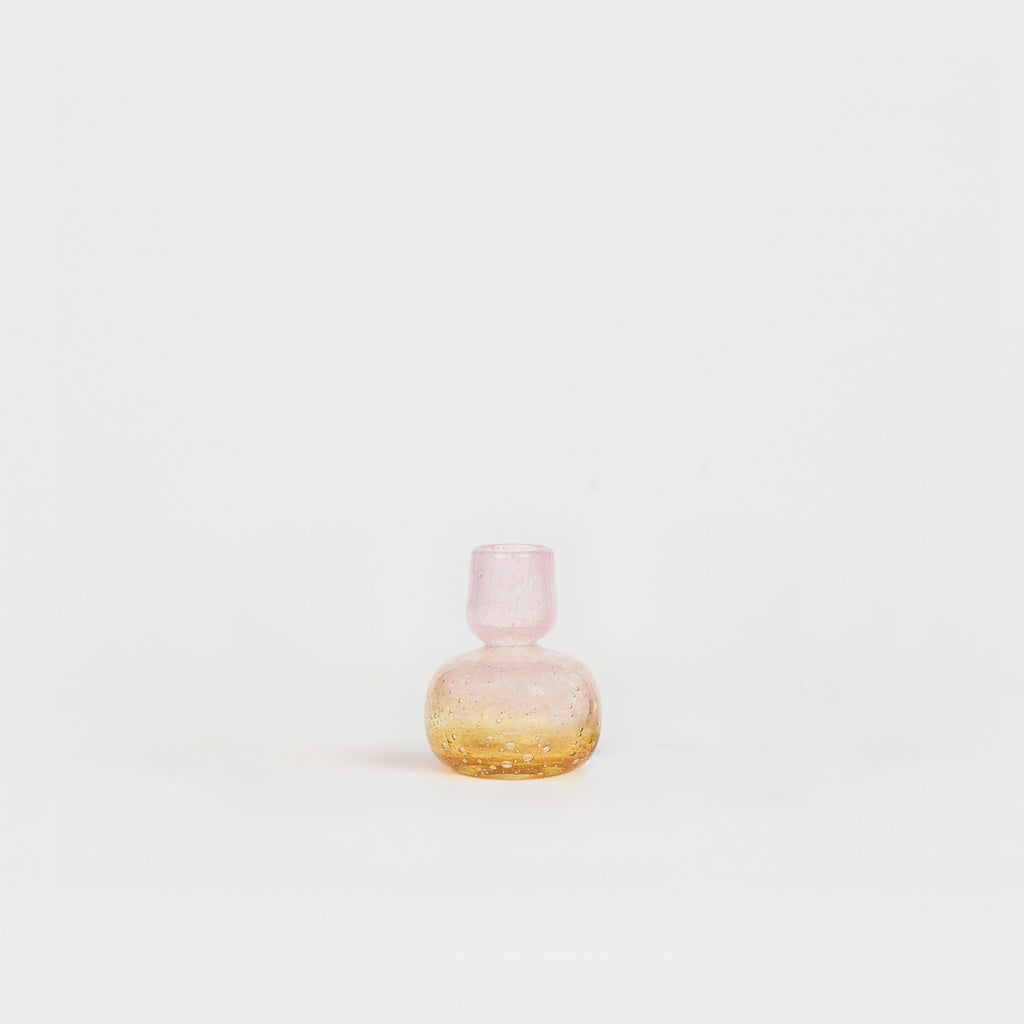 Bougeoir Boule de glace en verre – rose et doré — Joruniq