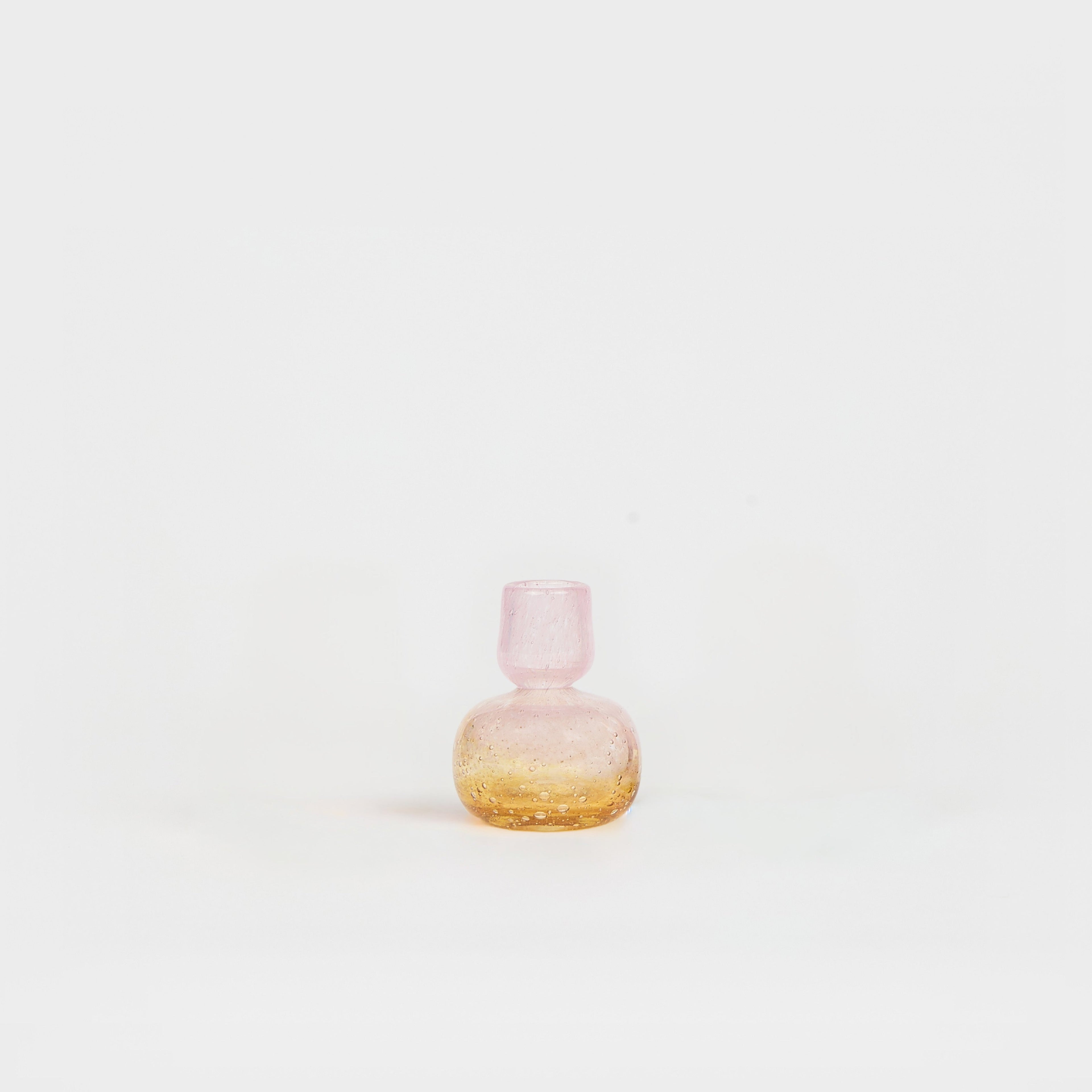 Bougeoir Boule de glace en verre – rose et doré — Joruniq