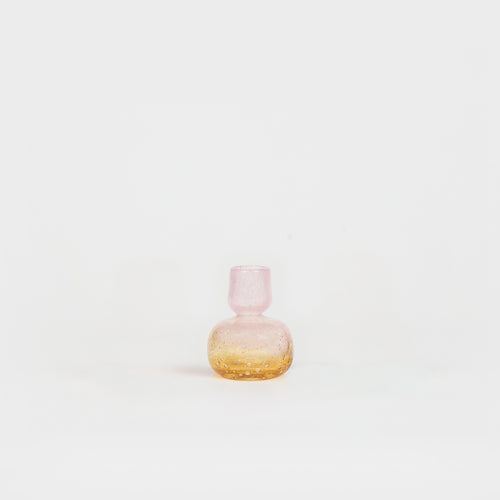Bougeoir Boule de glace en verre – rose et doré — Joruniq