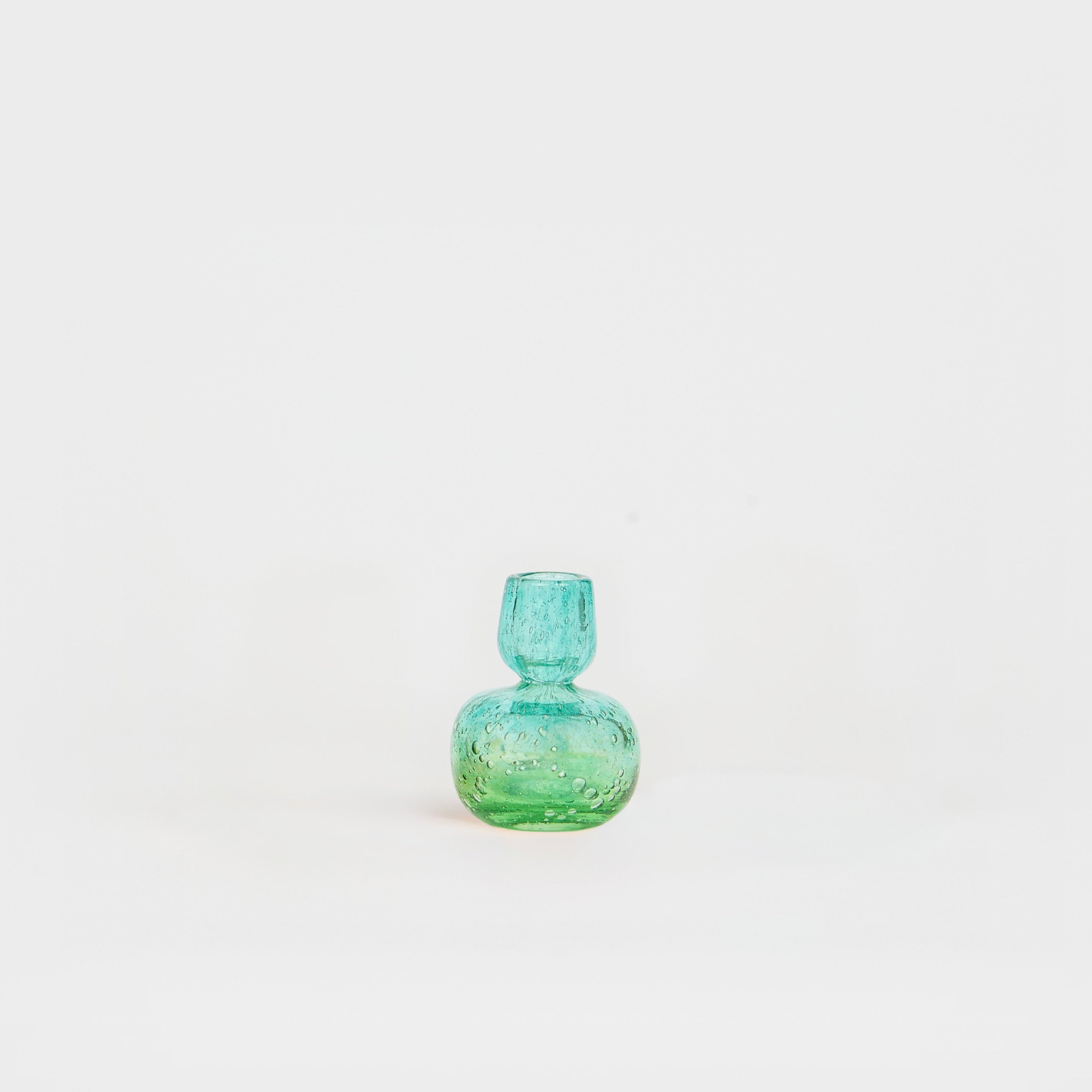Bougeoir Boule de glace en verre – turquoise et vert — Joruniq