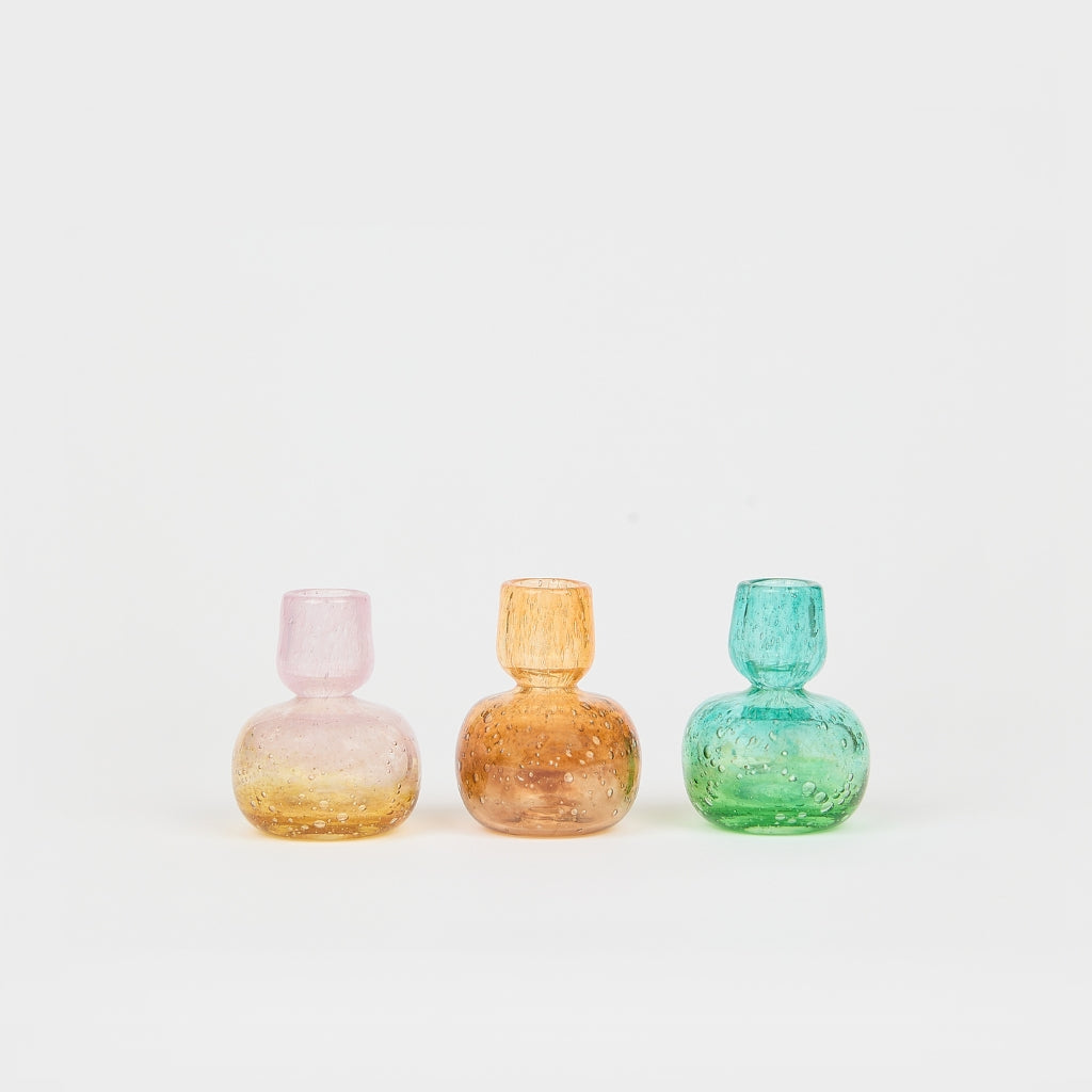 Bougeoir Boule de glace en verre – rose et doré — Joruniq