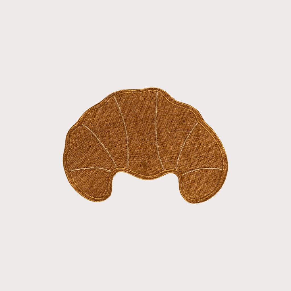 Lot de 4 serviettes Croissant en lin – caramel — Joruniq