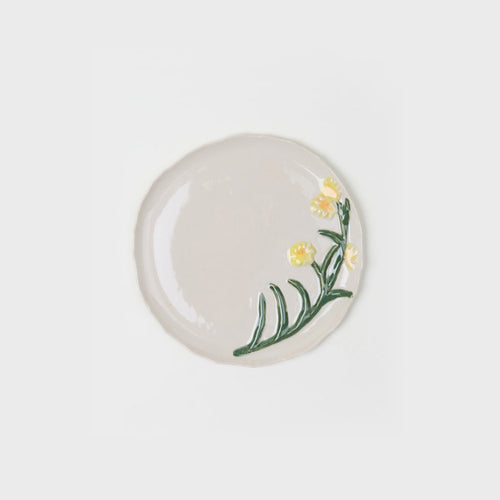 Assiette à dessert Fleurie Jonquilles en céramique — Joruniq