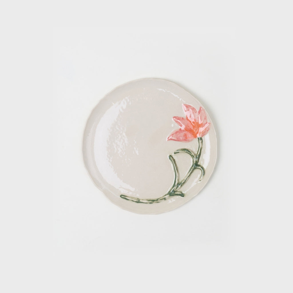 Assiette à dessert Fleurie Tulipe en céramique — Joruniq
