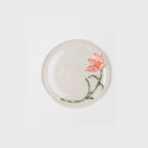 Assiette à dessert Fleurie Tulipe en céramique — Joruniq