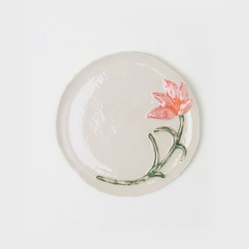 Assiette plate Fleurie Tulipe en céramique — Joruniq