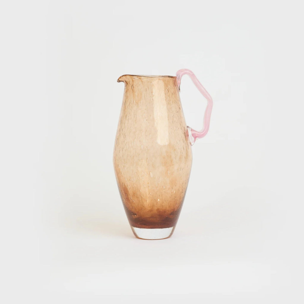 Carafe Ruban en verre – marron et rose — Joruniq