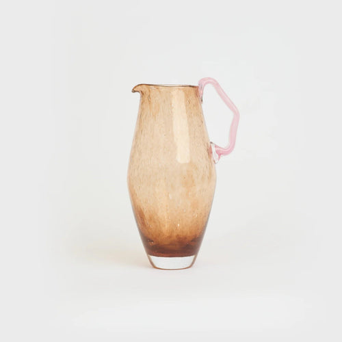 Carafe Ruban en verre – marron et rose — Joruniq