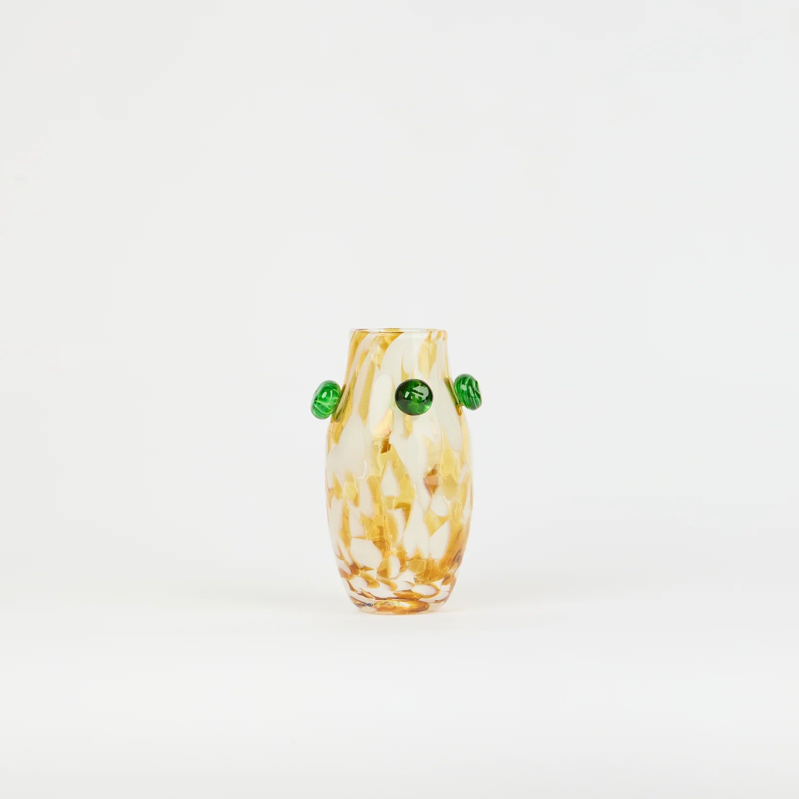 Petit vase Cerises en verre – doré et vert — Joruniq