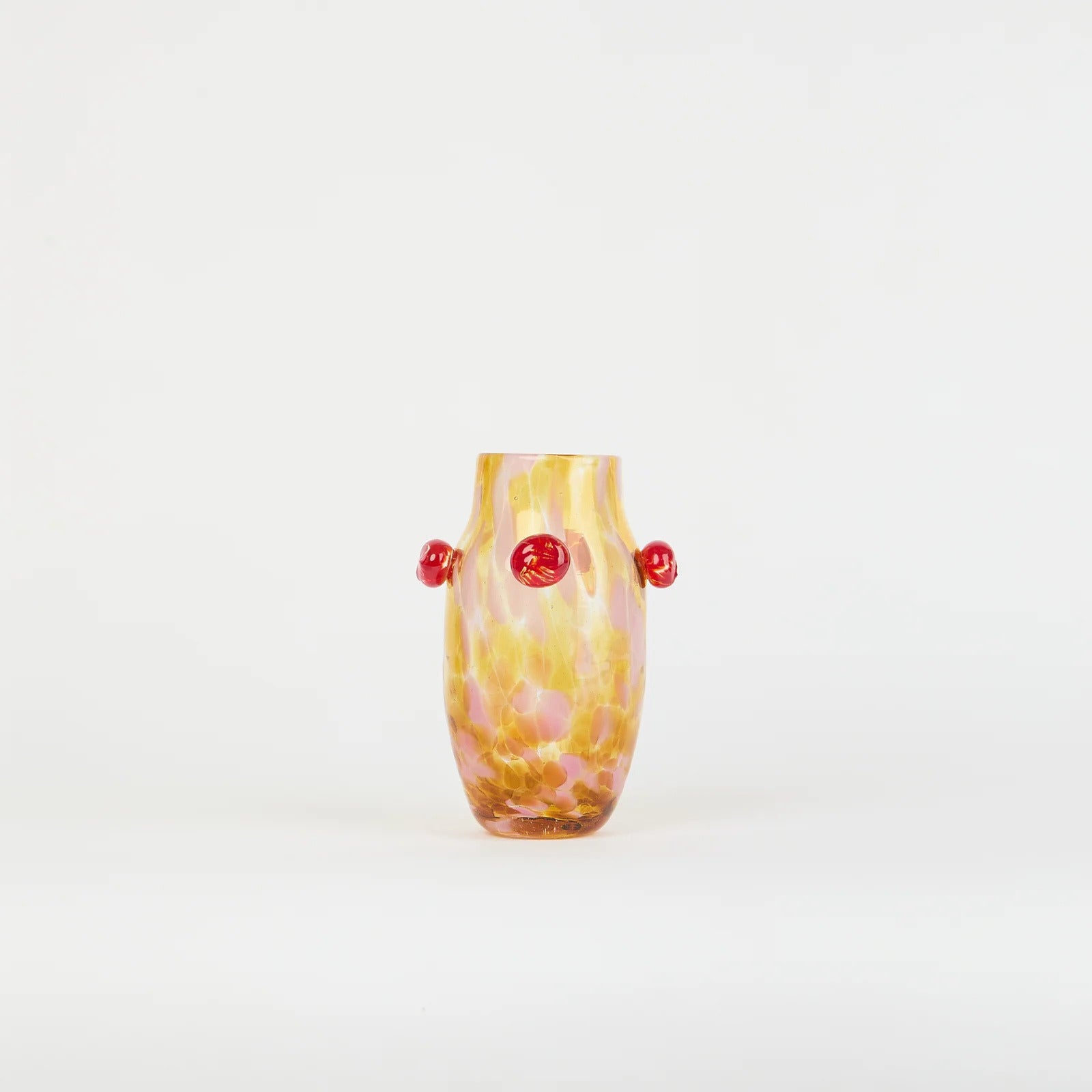 Petit vase Cerises en verre – doré et rose — Joruniq