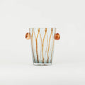 Petit vase rayé en verre – bleu et marron — Joruniq