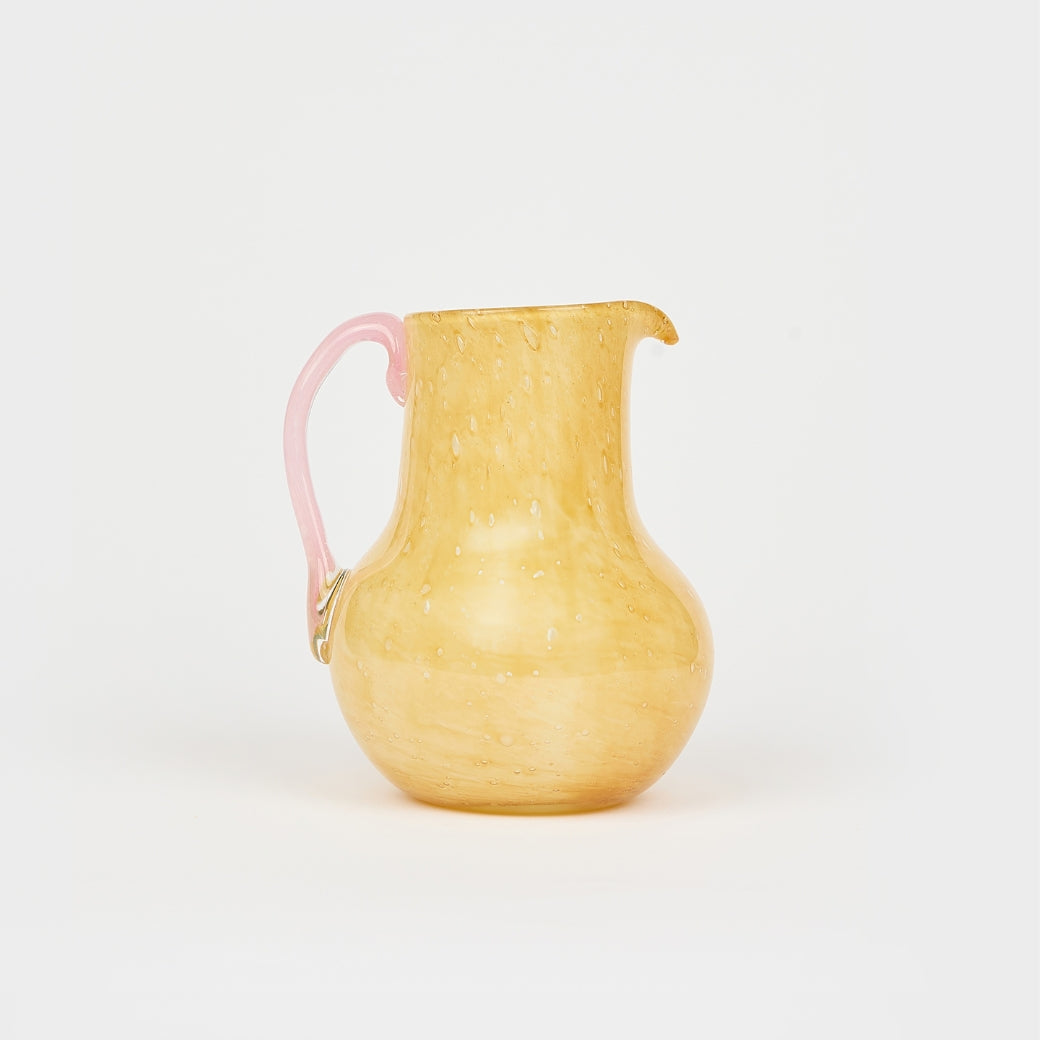 Grande carafe ronde en verre – doré et rose — Joruniq