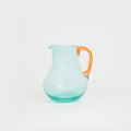 Grande carafe ronde en verre – turquoise et orange — Joruniq
