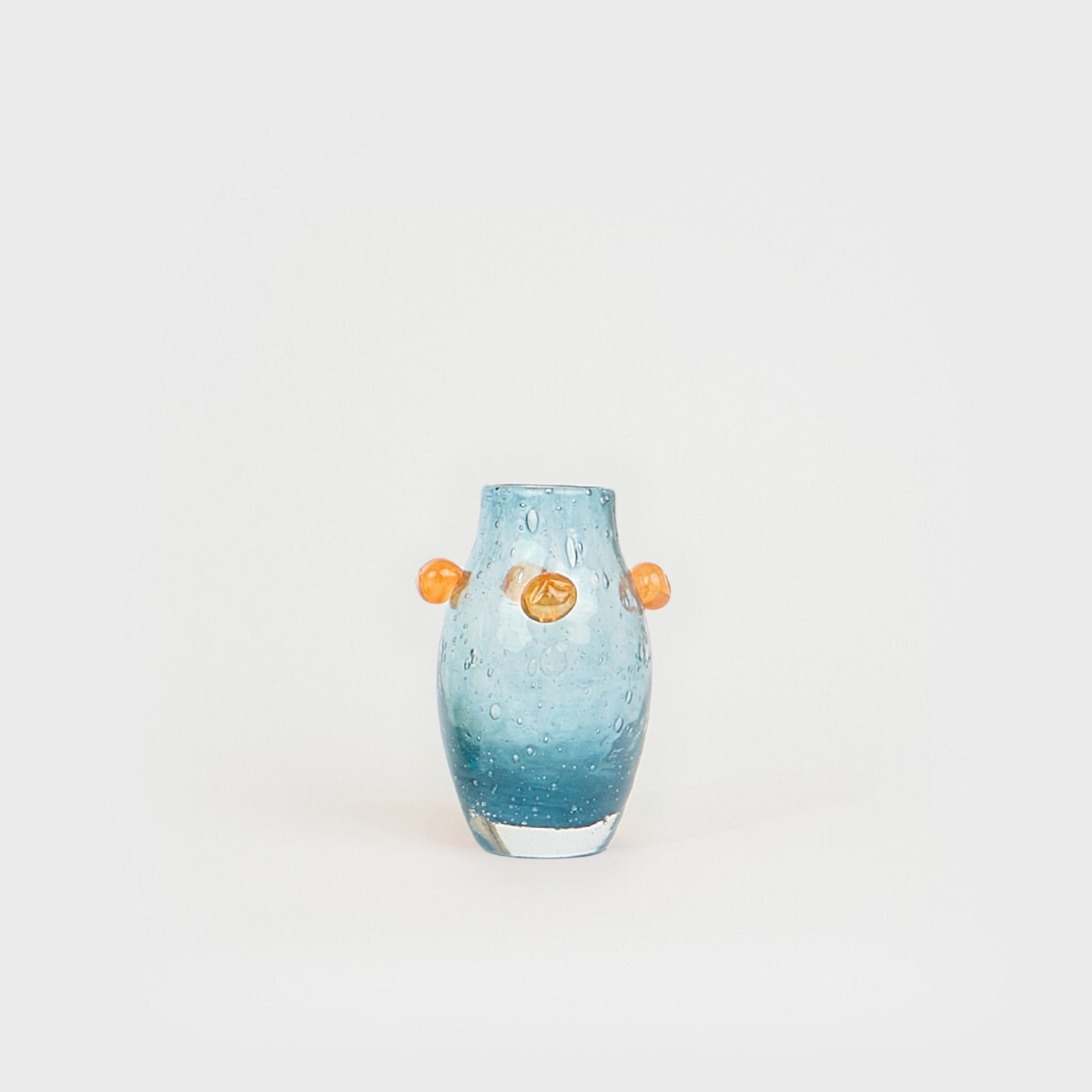 Petit vase Pâquerette en verre – bleu et orange — Joruniq