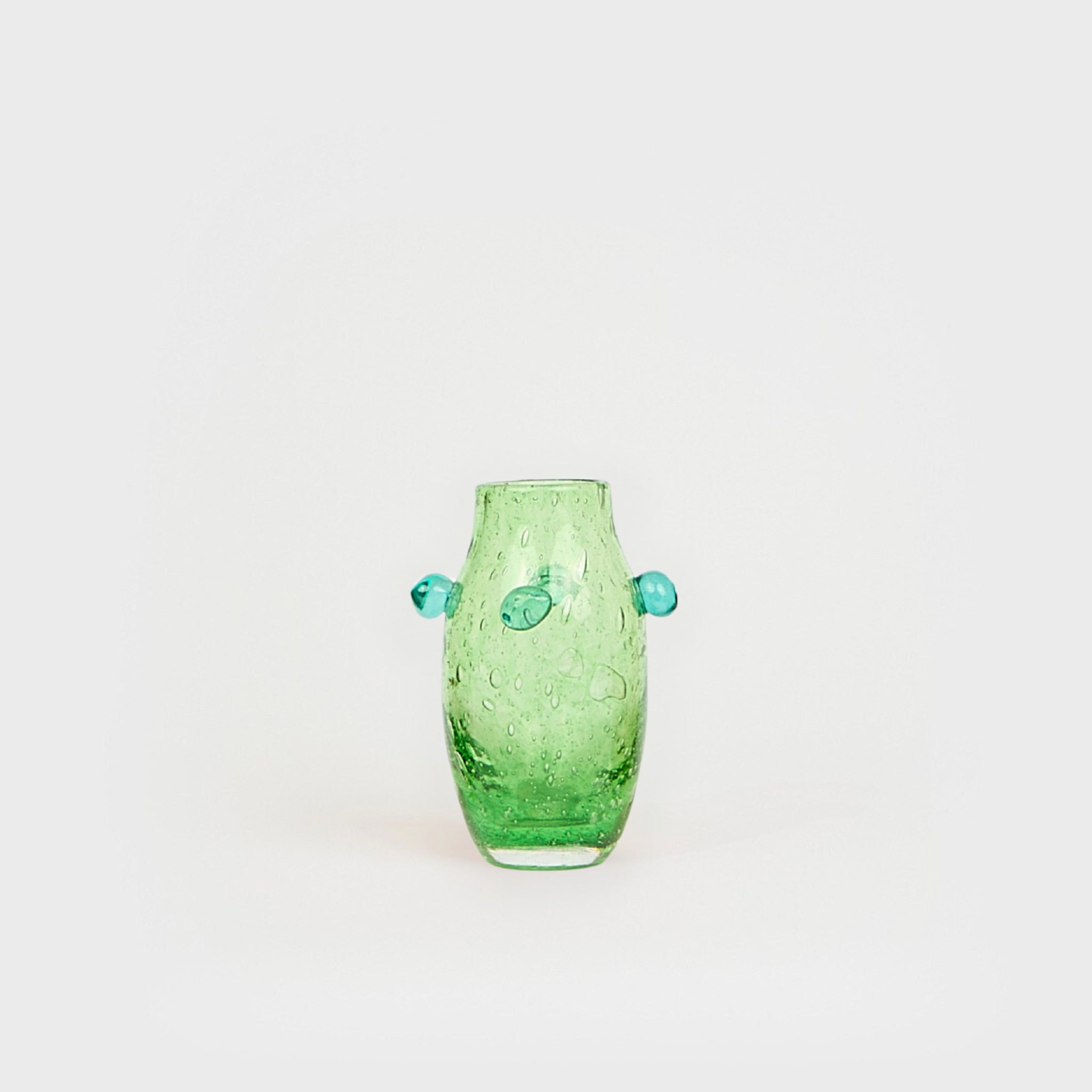 Petit vase Pâquerette en verre – vert et bleu — Joruniq