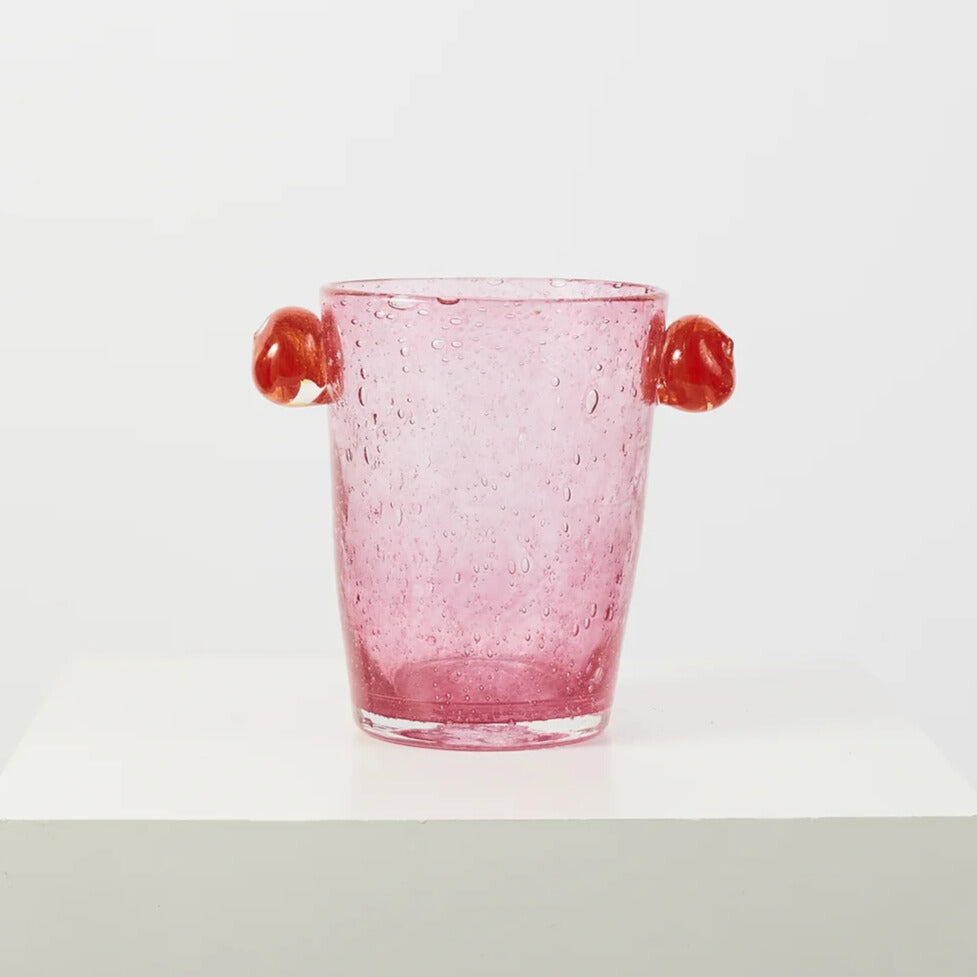 Petit vase Pivoine en verre – rose et rouge — Joruniq