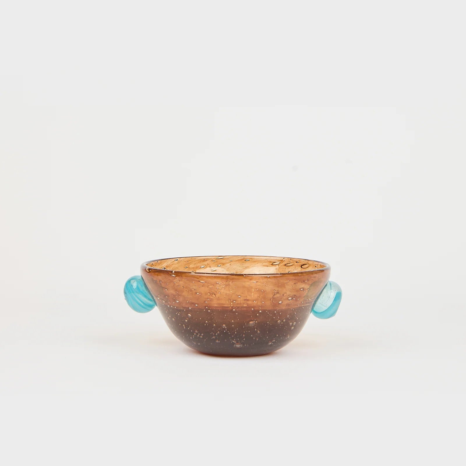 Coupe décorative Pavot en verre – marron et bleu — Joruniq