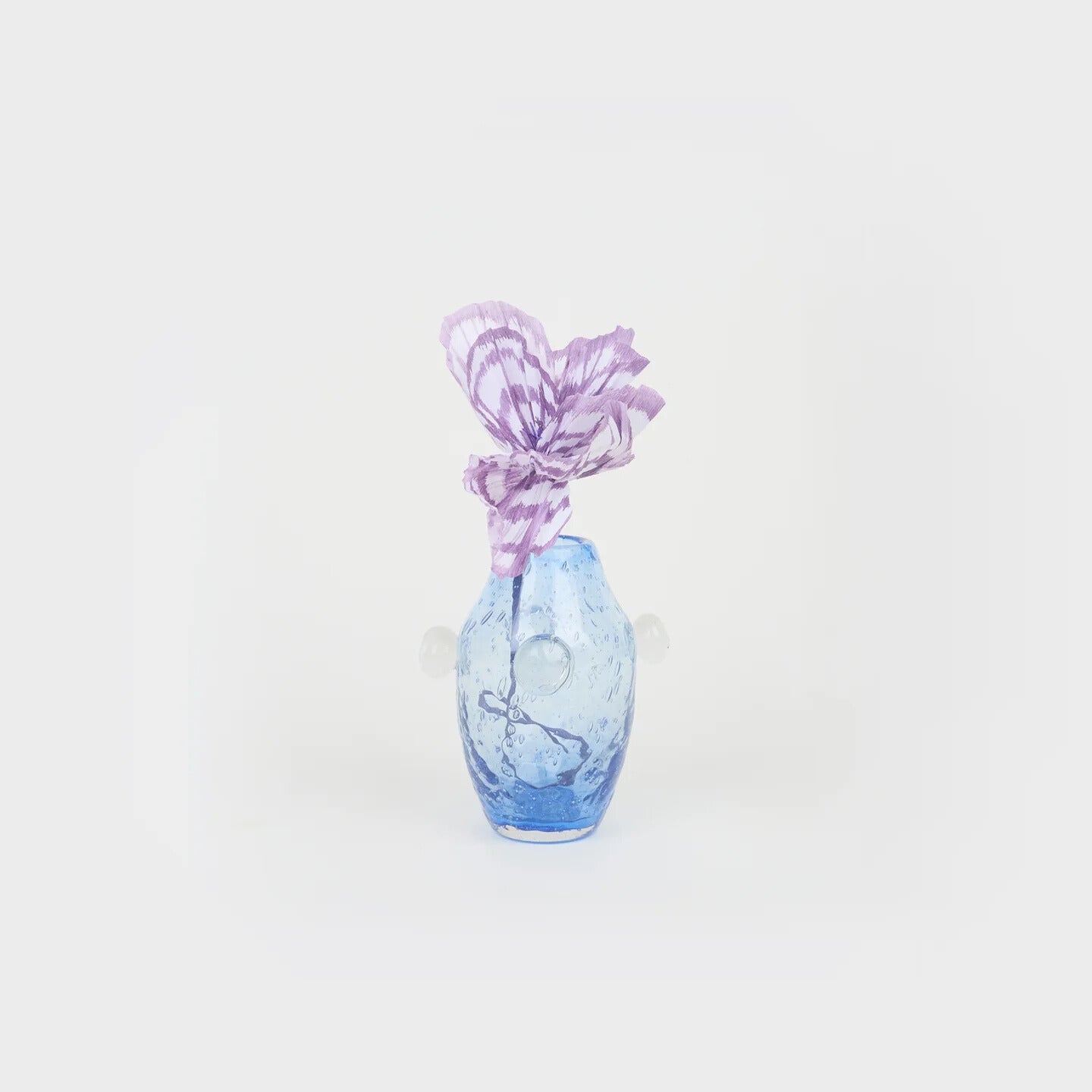 Petit vase Pâquerette en verre – bleu et transparent — Joruniq