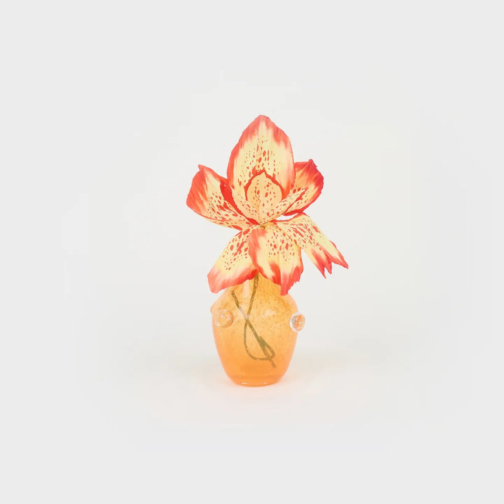 Petit vase Pâquerette en verre – orange et transparent — Joruniq