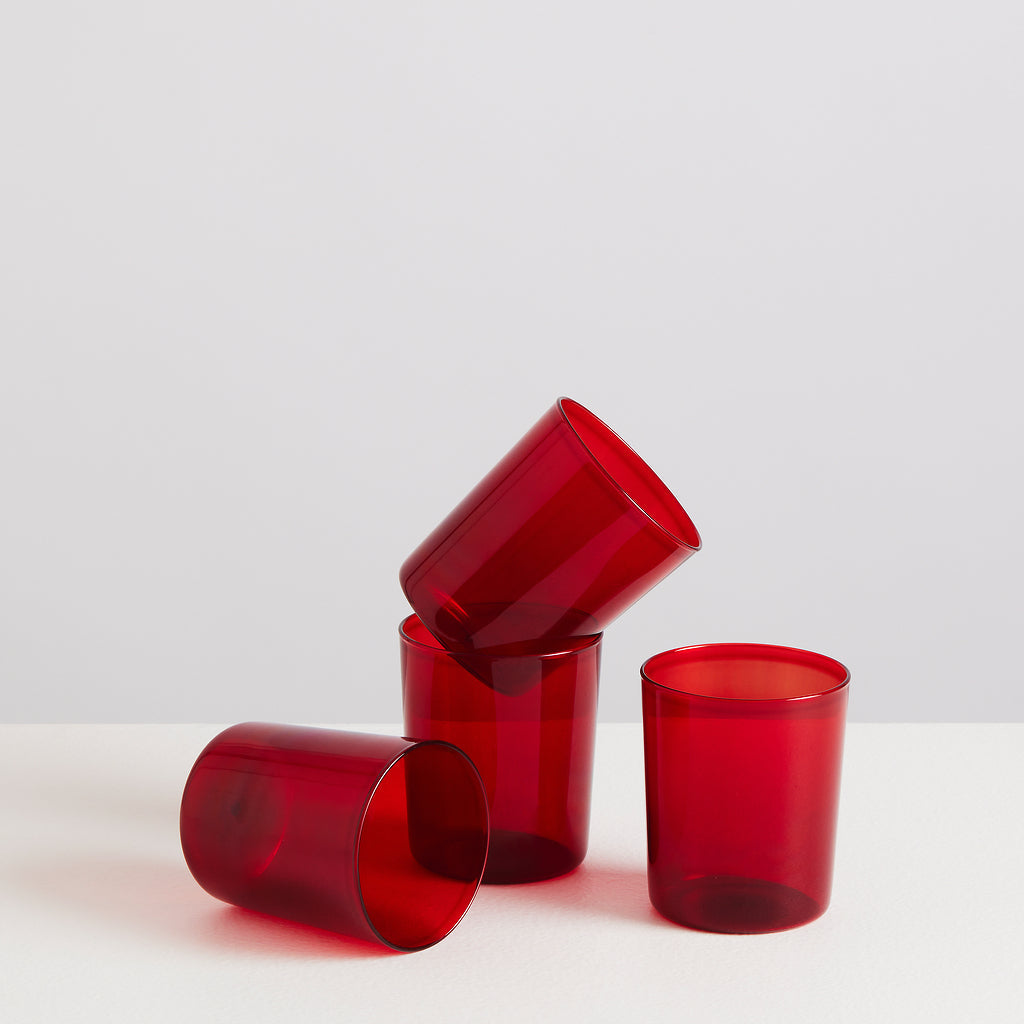 Lot de 4 grands gobelets en borosilicate – rouge — Joruniq