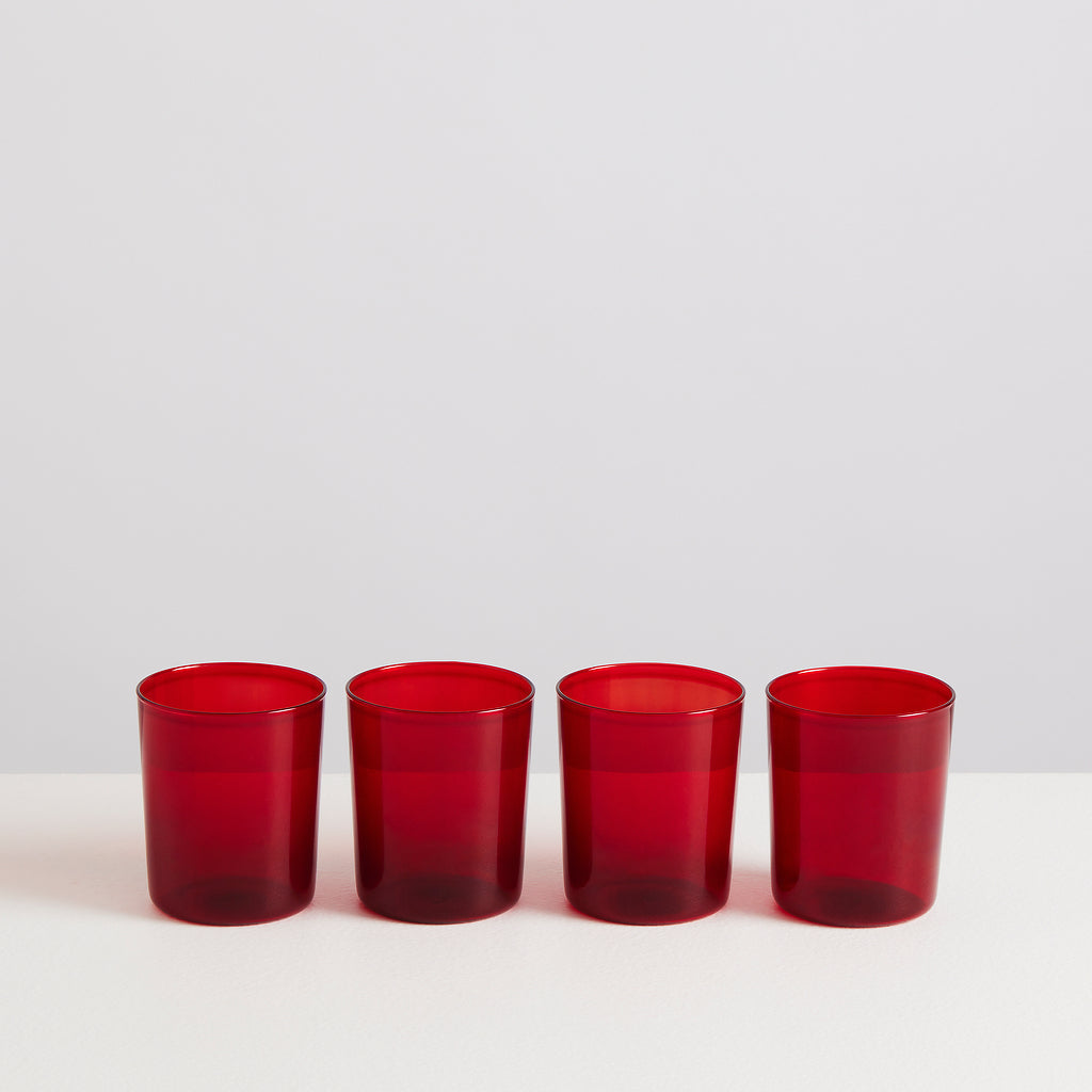 Lot de 4 grands gobelets en borosilicate – rouge — Joruniq