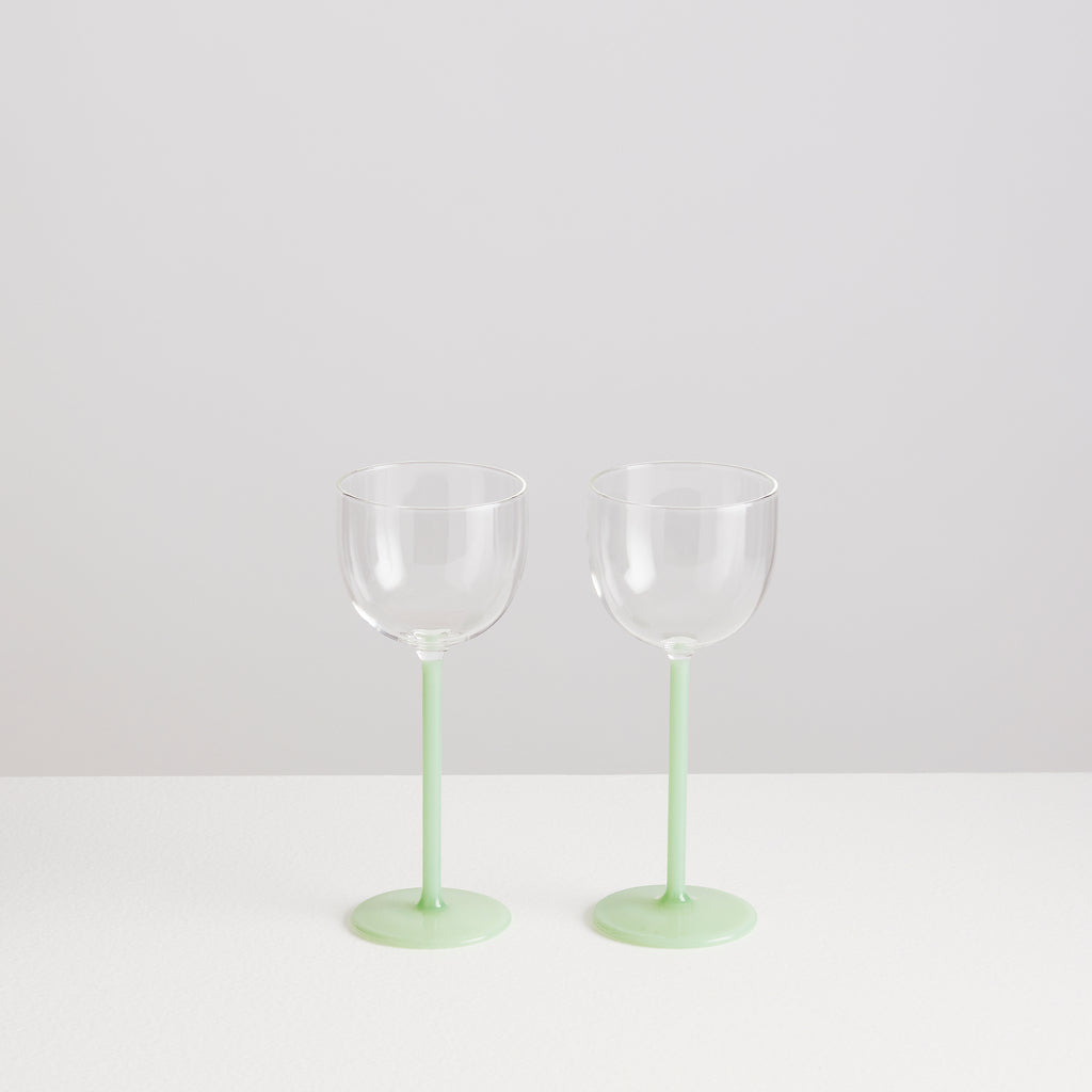 Lot de 2 verres à cocktail Nick & Nora – menthe et transparent — Joruniq