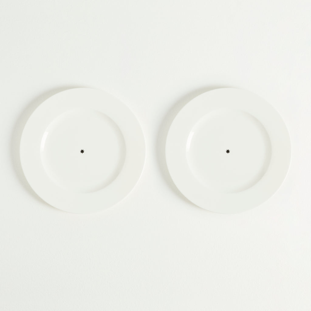 Lot de 2 assiettes plates Étoile en porcelaine – blanc — Joruniq