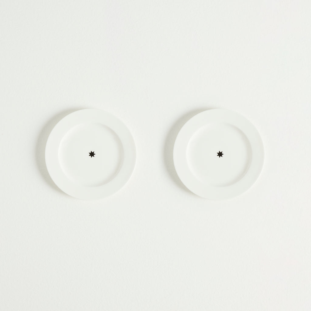 Lot de 2 assiettes à pain Étoile en porcelaine – blanc — Joruniq