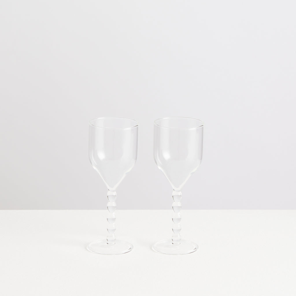 Lot de 2 verres à vin Perle en borosilicate – transparent — Joruniq