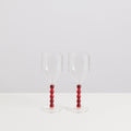 Lot de 2 verres à vin Perle en borosilicate – transparent et rouge — Joruniq