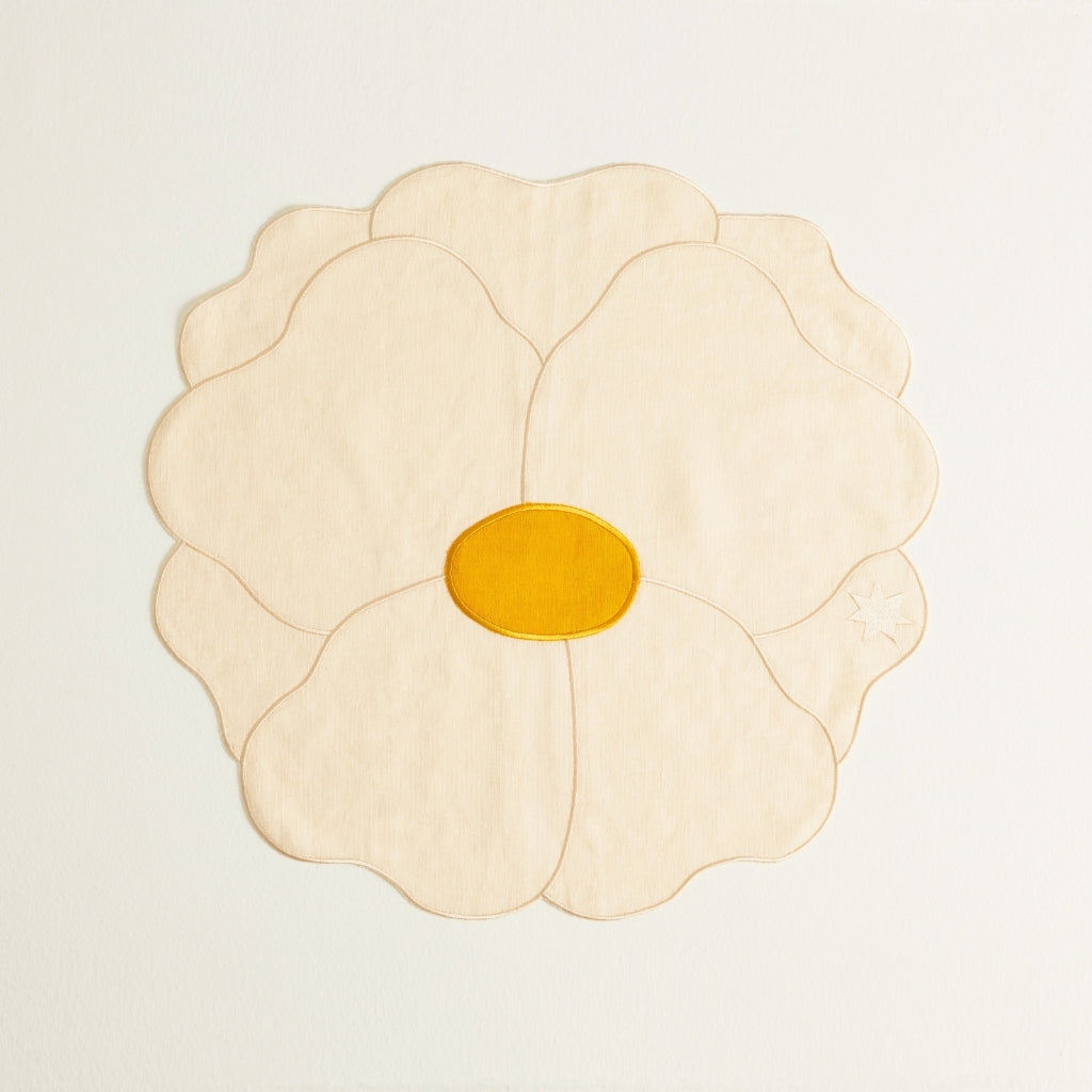 Lot de 2 sets de table Rose sauvage en lin – ivoire — Joruniq
