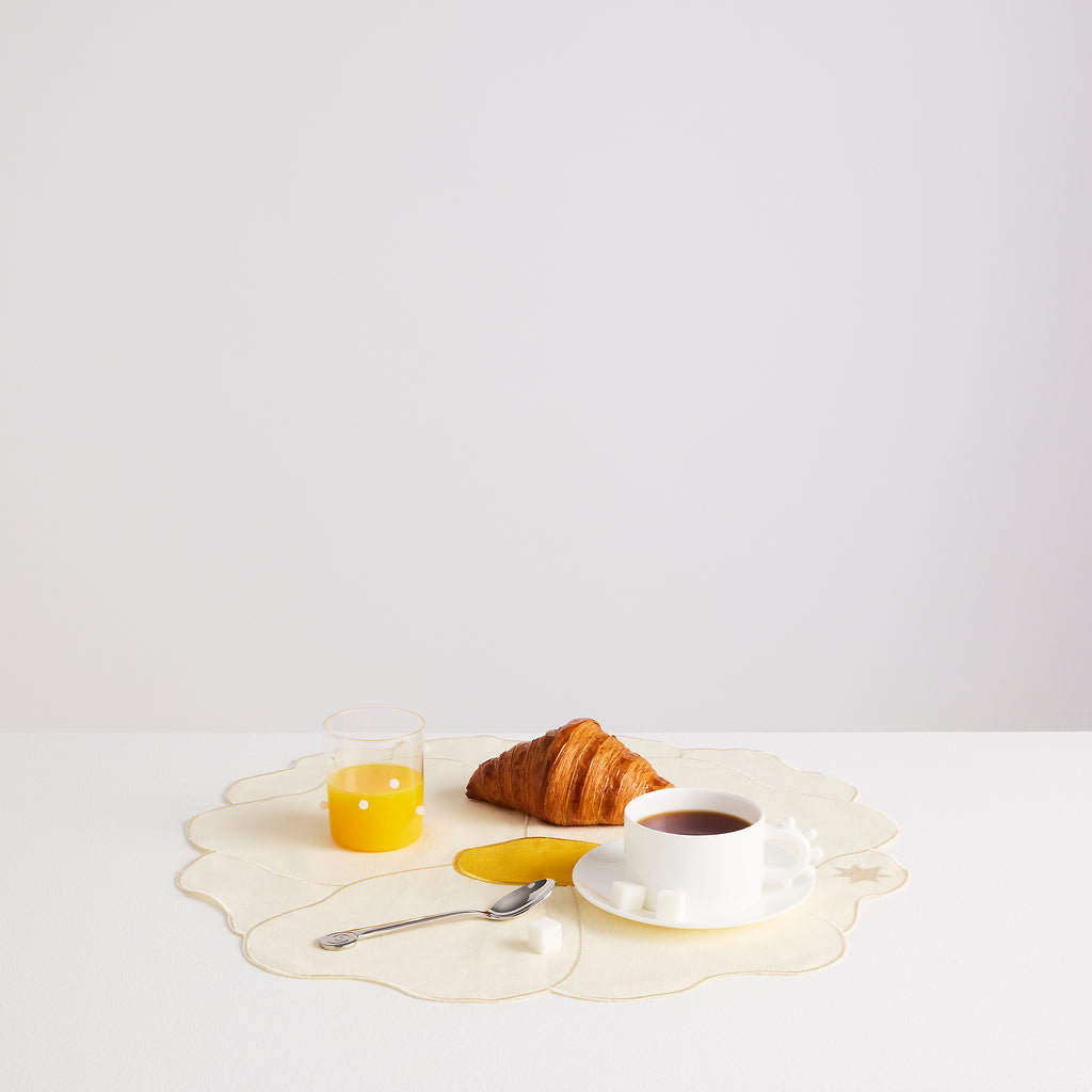Lot de 2 sets de table Rose sauvage en lin – ivoire — Joruniq