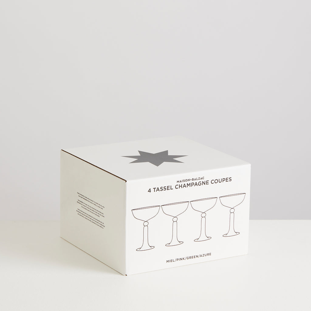 Coupes à champagne Pompon en verre – multicolore — Joruniq