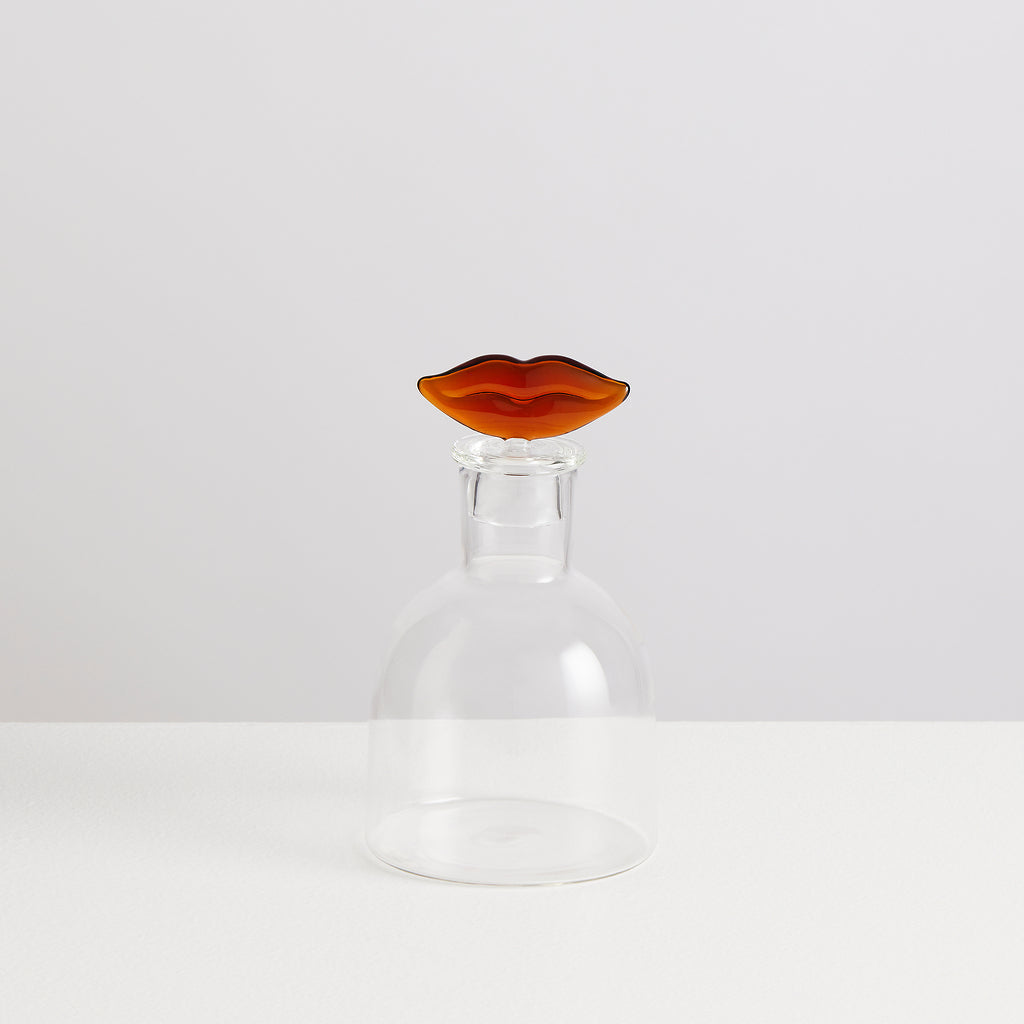 Carafe Bisous en verre – ambre et transparent — Joruniq