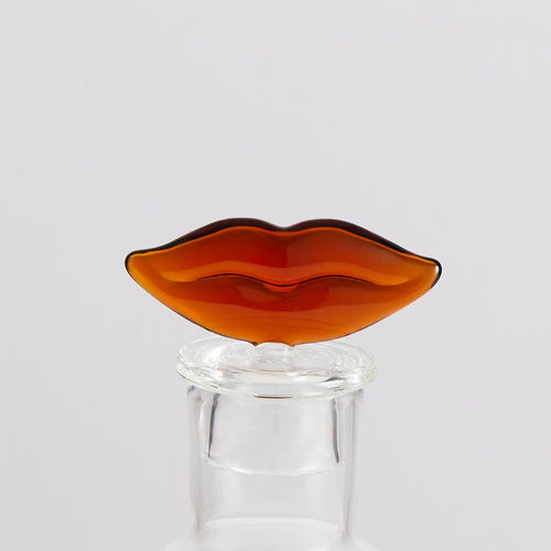 Bouchon de carafe Bisous en verre – ambre et transparent — Joruniq
