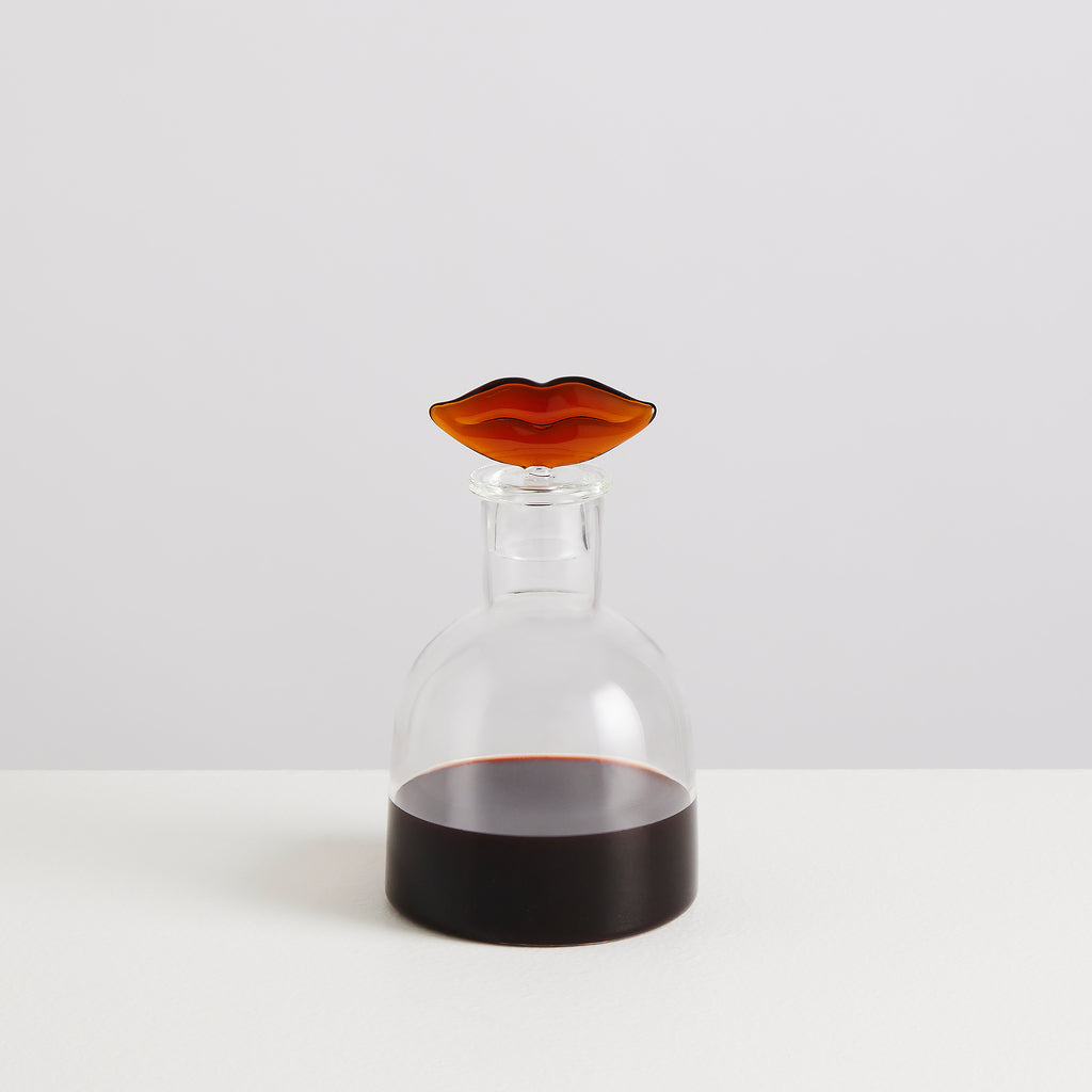 Bouchon de carafe Bisous en verre – ambre et transparent — Joruniq