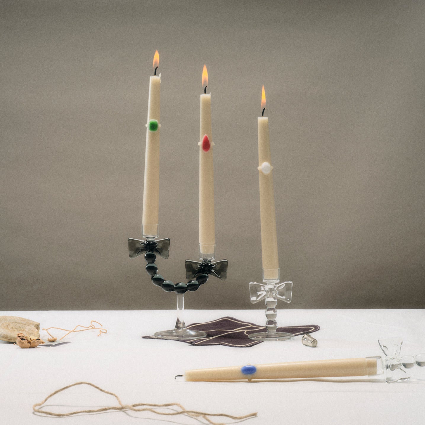 Petit bougeoir Nœud en verre – transparent — Joruniq