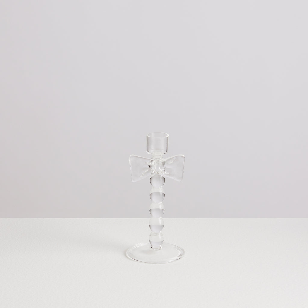 Grand bougeoir Nœud en verre – transparent — Joruniq