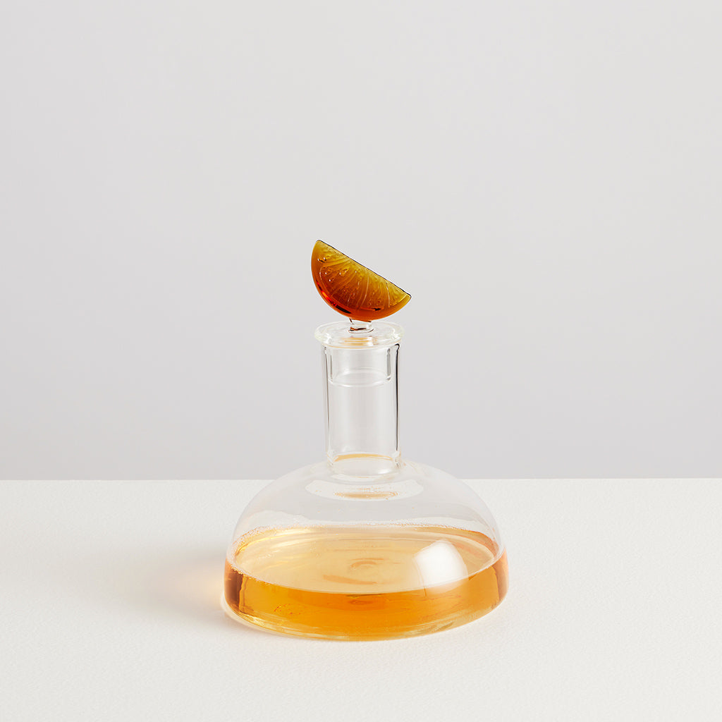 Bouchon de carafe Agrume en verre – ambre et transparent — Joruniq