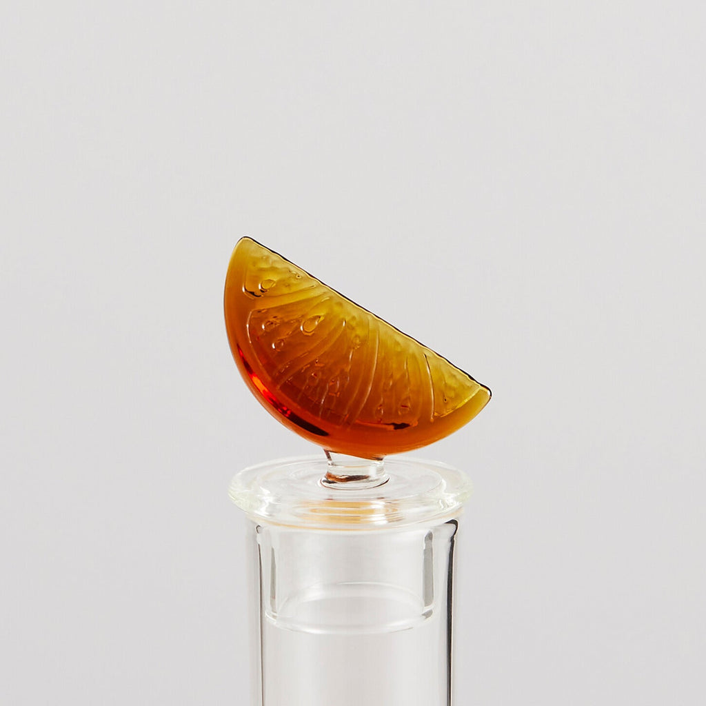 Bouchon de carafe Agrume en verre – ambre et transparent — Joruniq
