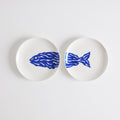 Lot de 2 assiettes à tapas Mérou en porcelaine – bleu — Joruniq