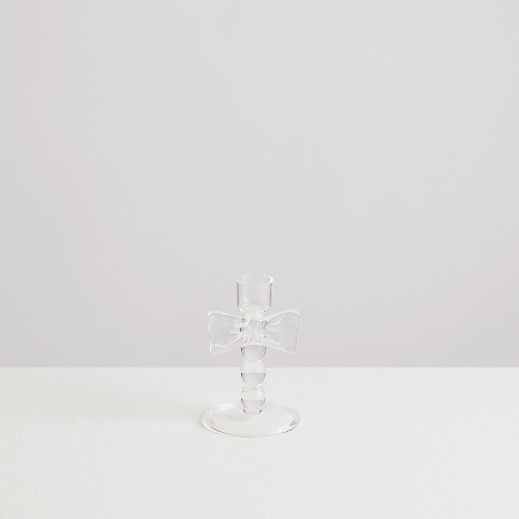 Petit bougeoir Nœud en verre – transparent — Joruniq