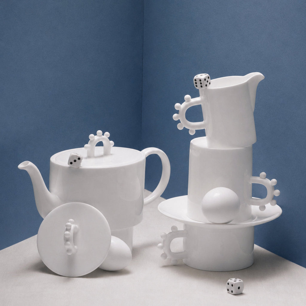 Pot à lait Pomponette en porcelaine – blanc — Joruniq