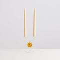 Bougeoir double Soleil en verre – transparent et miel — Joruniq