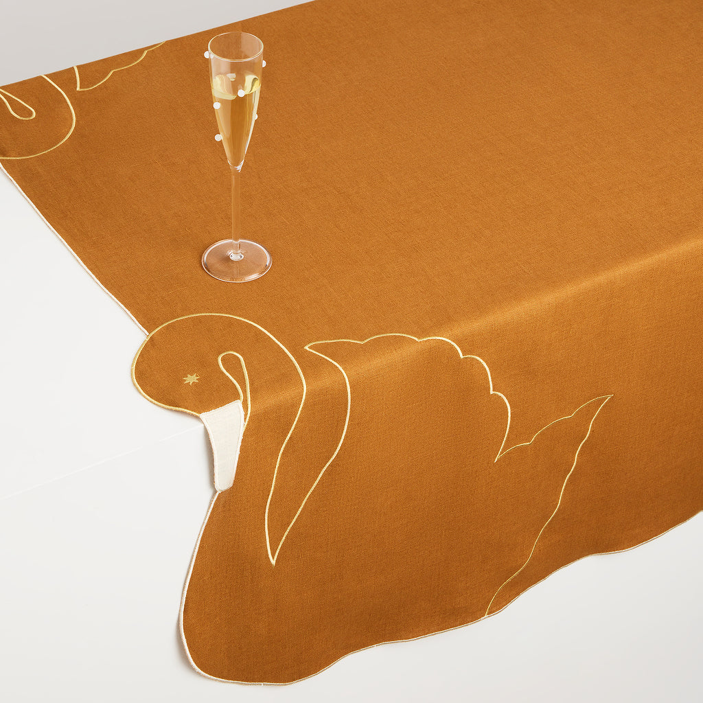 Nappe Cygne en lin – caramel — Joruniq